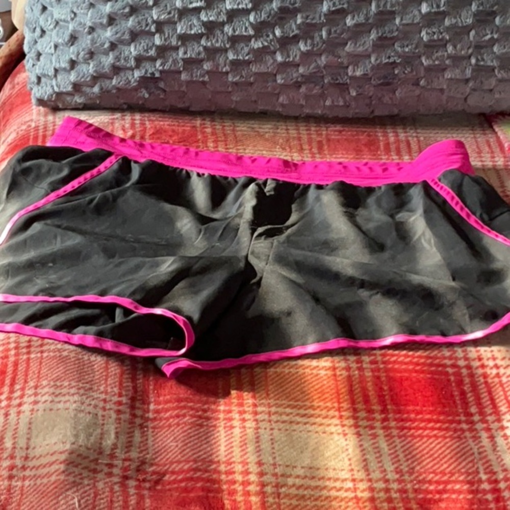Black Shorts with Pink Trim